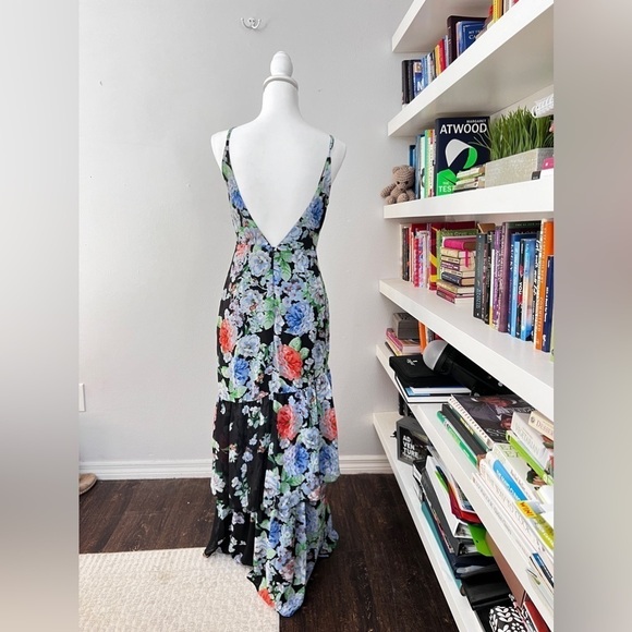 Lulus Effortless Energy Floral Multi Print Asymmetrical Maxi Dress size small - Picture 7 of 13